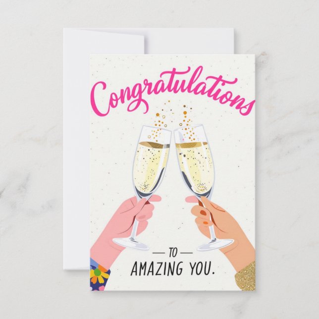 Champagne Toast Herzlichen Glückwunsch Grußkarte Karte (Vorderseite)