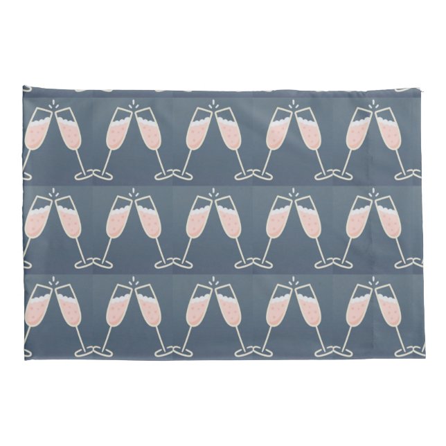 ***CHAMPAGNE TOAST*** PILLOW CASE PAIR KISSENBEZUG (Rückseite-Rechts)