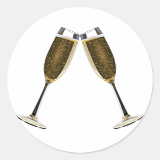Champagne Toast Runder Aufkleber