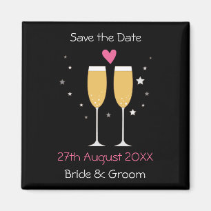 Champagne-Toast-Save the Date Magnet