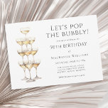 Champagne Tower Elegant 50. Geburtstagsparty Einladung<br><div class="desc">Was tun Sie, wenn Sie gerade einen 50. Geburtstag feiern? Dieser wichtige Meilenstein kann in einen schlichten und eleganten Abend verwandelt werden, der mit gutem Essen, guten Freunden und köstlichem Champagner gefüllt ist! Sie haben sich das Recht verdient, von all dem genialen Banter und Bubbly, das Ihnen gefällt, diesen Meilenstein...</div>