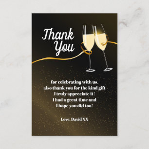 Champagne, vin, adulte, carte de remerciements