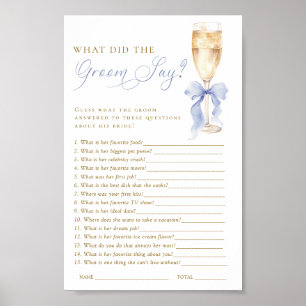 Champagne Was hat der Bräutigam gesagt Spiel Digit Poster