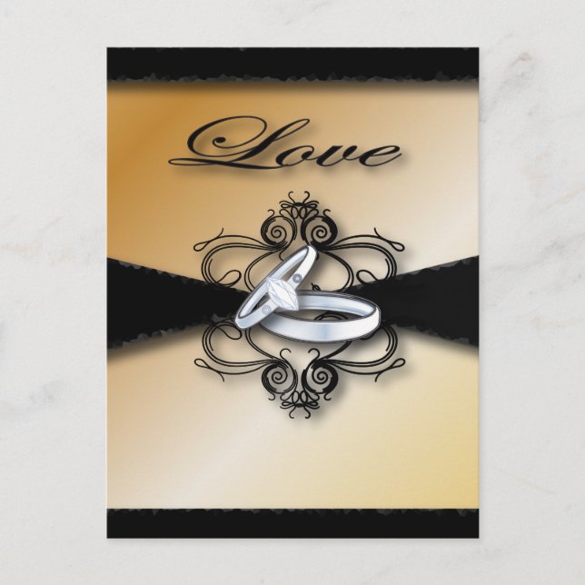 Champagne Wedding Save the Date and Fevor Ankündigungspostkarte (Vorderseite)