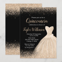 Champagne White Dress Imitate Glitzer Quinceanera