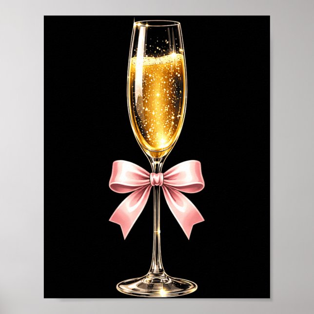 Champagne With Nk Bow For Women Luxurious New Year Poster (Vorne)