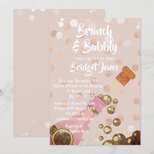 ChampagneBrunch u. sprudelnde Brautparty-Einladung Einladung