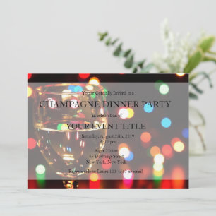 Champagner-Abendparty-Bokeh-Lichter Individuelle E Einladung