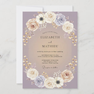 Champagner Amethyst Anemone Hochzeit Einladung