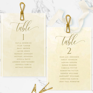 Champagner-Aquarell-Sitzplan-Karte Gastname
