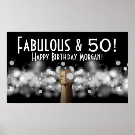 Champagner auf Black & White Bokeh Party Poster