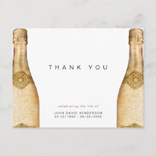 Champagner-Begräbnis Lebensverlust Danke Postkarte