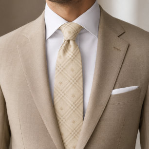 Champagner-Beige-Fensterpaneel-Karo Krawatte