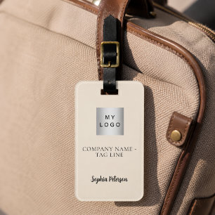 Champagner-beige Firmenlogo Name Gepäckanhänger