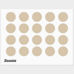 Champagner Beige Runder Aufkleber<br><div class="desc">Champagner-Beige ist eine weiche, blasse Mischung aus Beige und hellem Gold, die von subtilen Untertönen aus warmem Gelb oder Rosa durchzogen ist. Inspiriert von der zeitlosen Eleganz des perlenden Weins, ruft diese Farbe Luxus, Raffinesse und Feierlichkeit hervor. Sein dezentes Leuchten macht es zu einer beliebten Wahl für Hochzeiten, geschäftliche Veranstaltungen...</div>