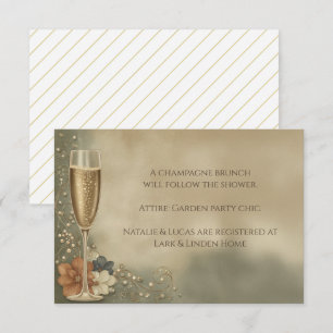 Champagner-Blumen-Hochzeitsdusche für Paare Begleitkarte