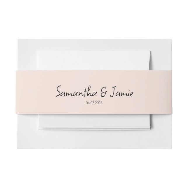 Champagner Blush Pink - Matching Bands Einladungsbanderole (Vorderseite Beispiel)