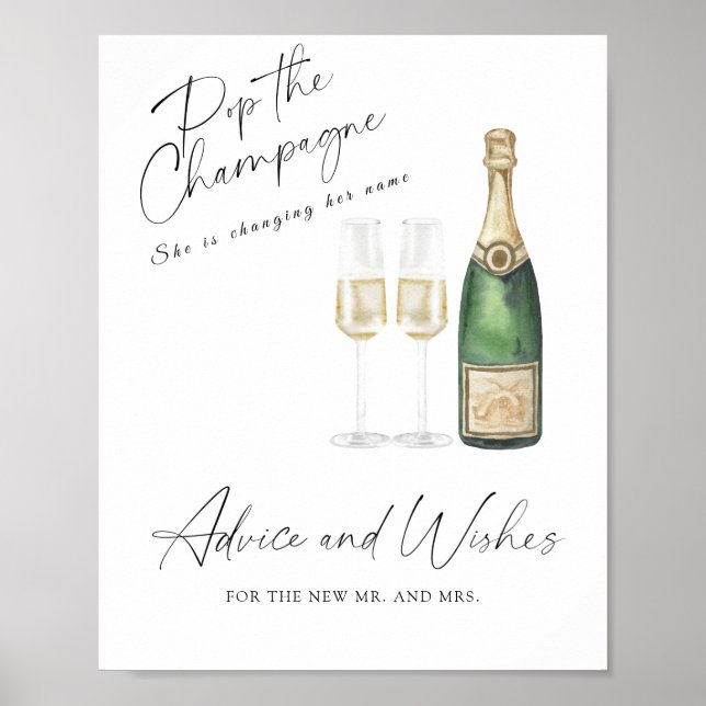 Champagner-Brautparty - Beratung und Wünsche Poster (Vorne)