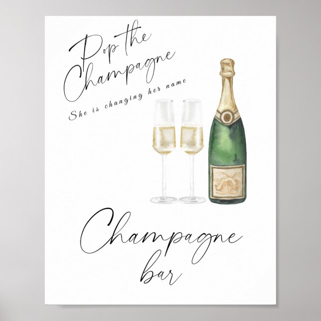 Champagner-Brautparty - Champagner-Bar Poster (Vorne)