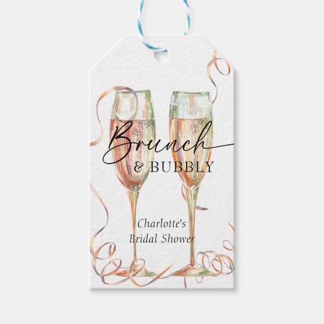 Champagner-Brautparty Geschenkanhänger (Vorderseite)