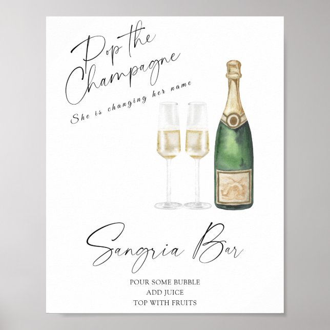 Champagner-Brautparty - Sangria Bar Poster (Vorne)