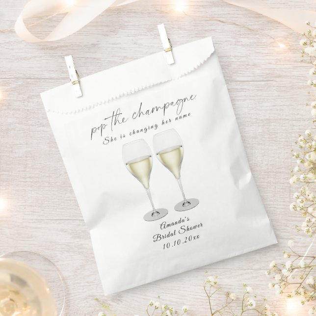 Champagner Bridal Shower Geschenktütchen (Ausgeschnitten)