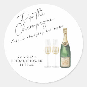 Champagner Bridal Shower Runder Aufkleber