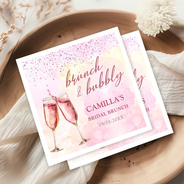 Champagner-Brunch und Brautparty in Rosa Serviette (Von Creator hochgeladen)