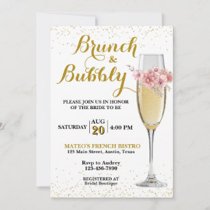 Champagner-Brunch und Bubble-Junggesellinnenabschi Einladung