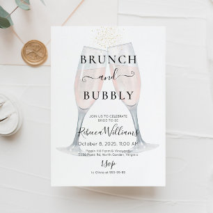 Champagner Brunch und Bubbly Brautparty Einladung