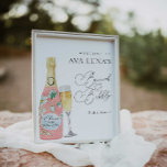 Champagner Brunch und Bubbly Brautparty - Empfang Poster<br><div class="desc">Champagner Brunch Brautparty Willkommenspender. Der meiste Text ist bearbeitbar. Klicken Sie auf Anpassen,  um es zu bearbeiten. Passende Artikel in unserem Shop Cava Party Design.</div>