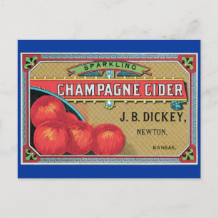 Champagner-Cider Jahrgang Apfelkiste Postkarte