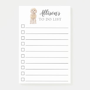 Champagner Cockapoo Hund Personalisiert zu führen Post-it Klebezettel