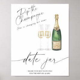 Champagner - datierende Nachtgedanken. Datum jar b Poster
