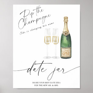 Champagner - datierende Nachtgedanken. Datum jar b Poster