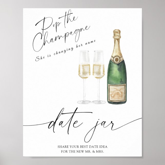 Champagner - datierende Nachtgedanken. Datum jar b Poster (Vorne)