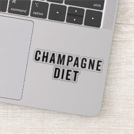 Champagner Diät Funny Zitat Aufkleber