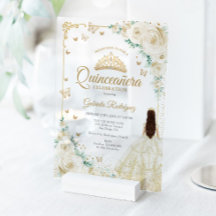 Champagner Elfenbein Aquarell-Rosen Gold Quinceane
