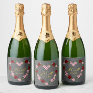 Champagner-Etikett Hochzeit grau