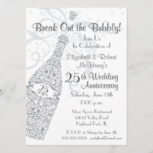 Champagner-Feier 25 Jahre Einladung