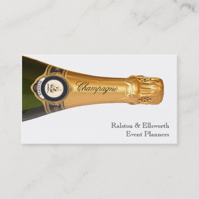 Champagner Flasche Business Cards Visitenkarte (Vorderseite)