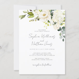 Champagner Florale Hochzeit  Einladung