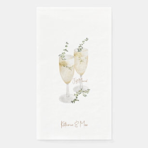 Champagner Foliage Wedding Just Married Serviette