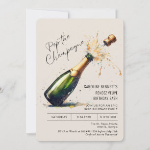 Champagner-Geburtstagsfeier Einladung
