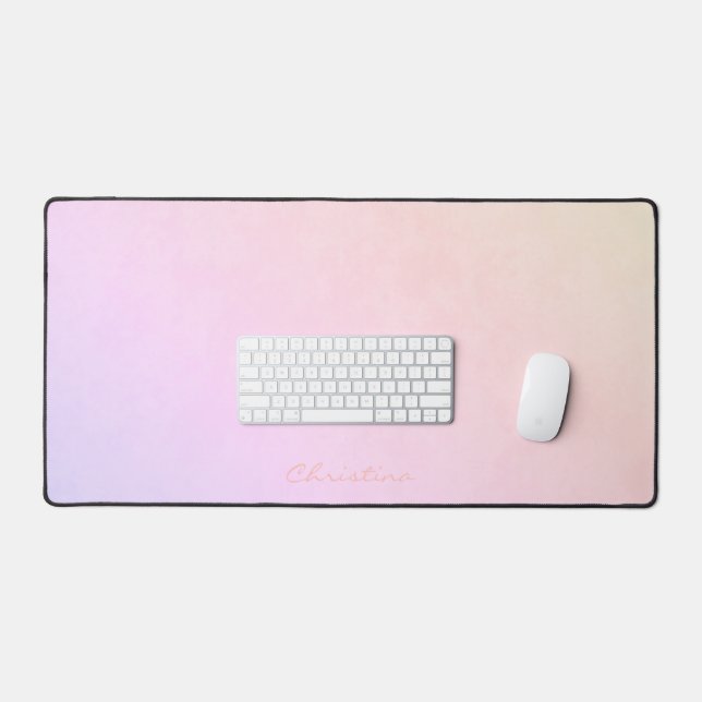 Champagner gefroren Pfirsichfarben Lila Ombré mit  Schreibtischunterlage (Tastatur & Maus)