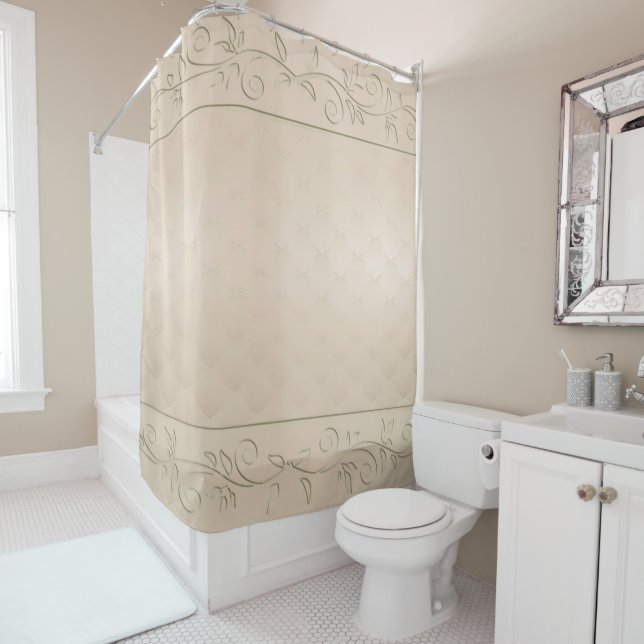 Champagner Gemustert Design Duschvorhang (Beispiel)