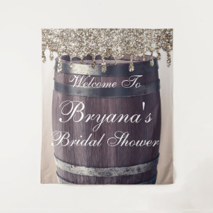 Champagner-Glitter-Tropf Rustikale Glamour-Brautpa Wandteppich