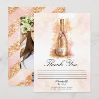 Champagner Glitzer & Gold Glitter Dankeschön-Karte