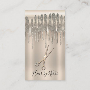 Champagner-Gold-Friseur-Diamant-Glitter-Tropf Visitenkarte