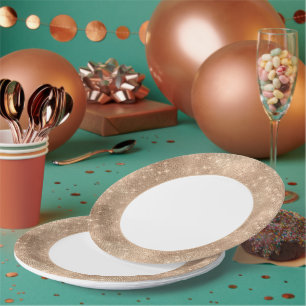Champagner Gold Glam Funkeln Glitzern Pappteller
